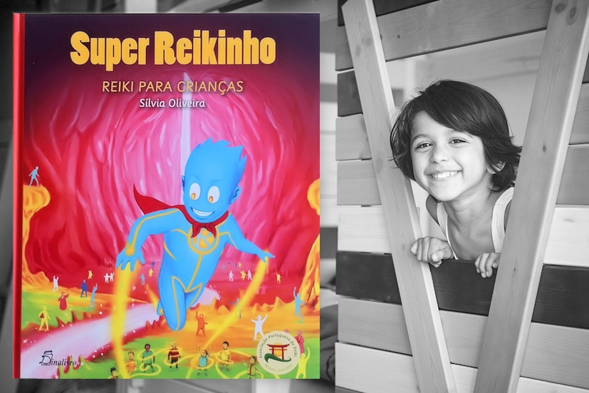 O Super Reikinho ao lado de uma criança sorridente: o livro explica o Reiki aos mais pequenos de forma divertida | Foto: Philippe Put/Creative Commons